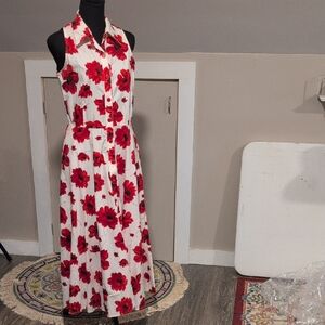 Karin Stevens Red Floral Maxi Dress